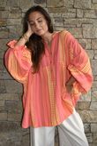 Peruvia Pillow Cotton Nero Smock Top Coral /19=